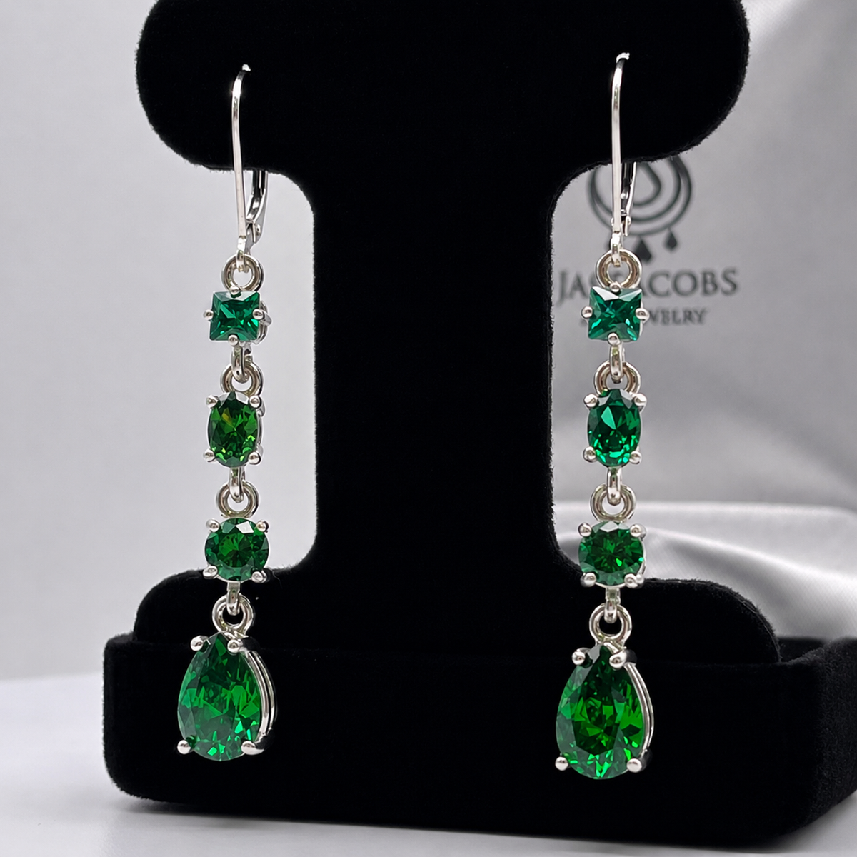 6.6ctw Multi Cut Emerald Earrings