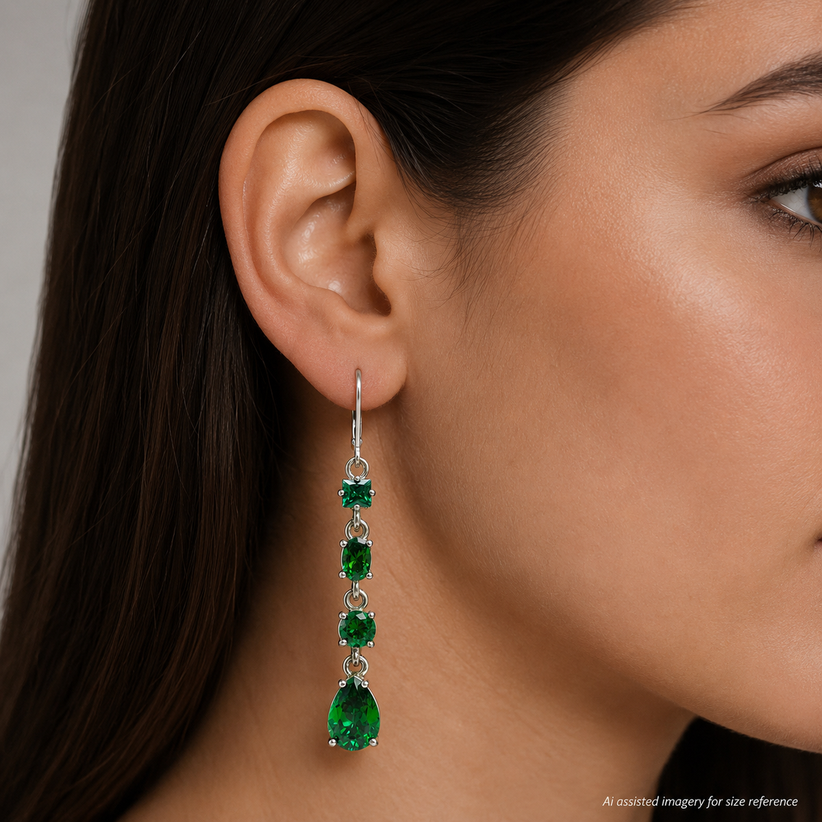 6.6ctw Multi Cut Emerald Earrings