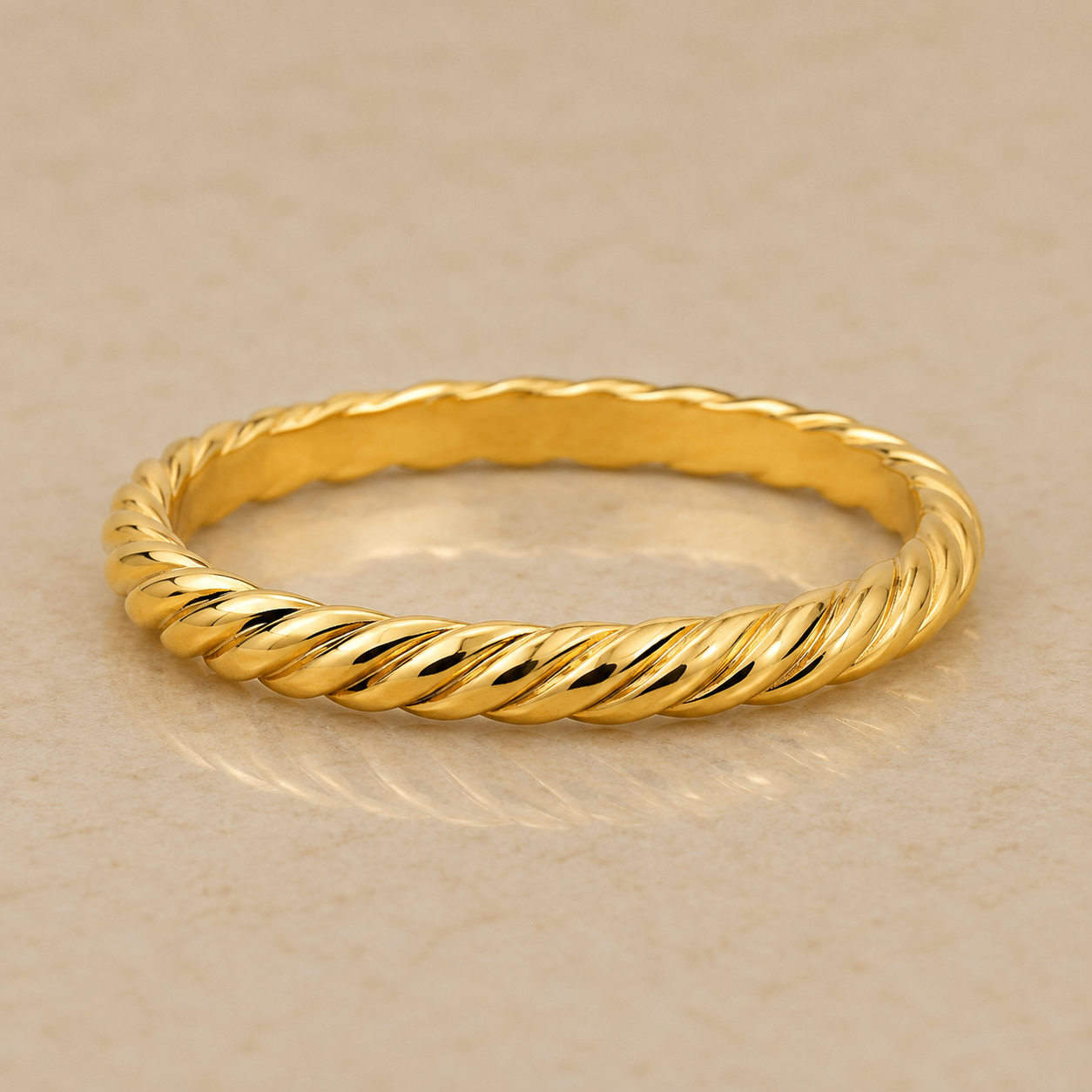 14K Yellow Gold Filled Twisted Stackable Ring | Dainty Rope Band Ring for Women | Minimalist Everyday Jewelry
