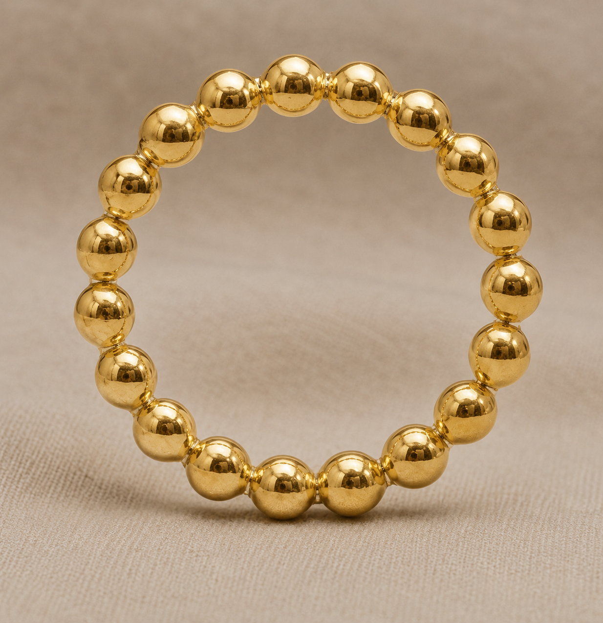12k/20 Yellow Gold Filled 3mm Stackable Ring – Water Resistant Dainty Gold Bead Design Ring | Minimalist Everyday Jewelry