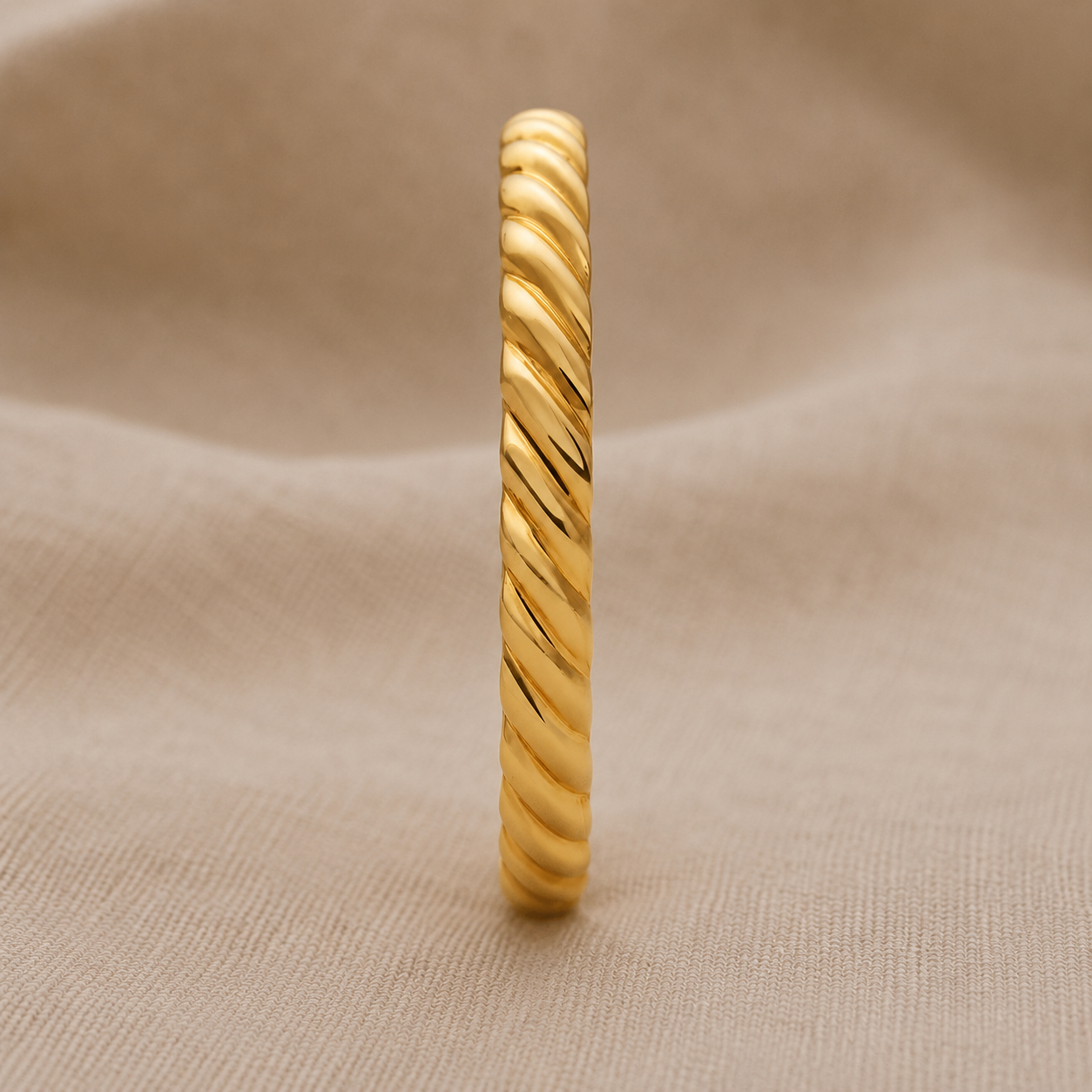 14K Yellow Gold Filled Twisted Stackable Ring | Dainty Rope Band Ring for Women | Minimalist Everyday Jewelry