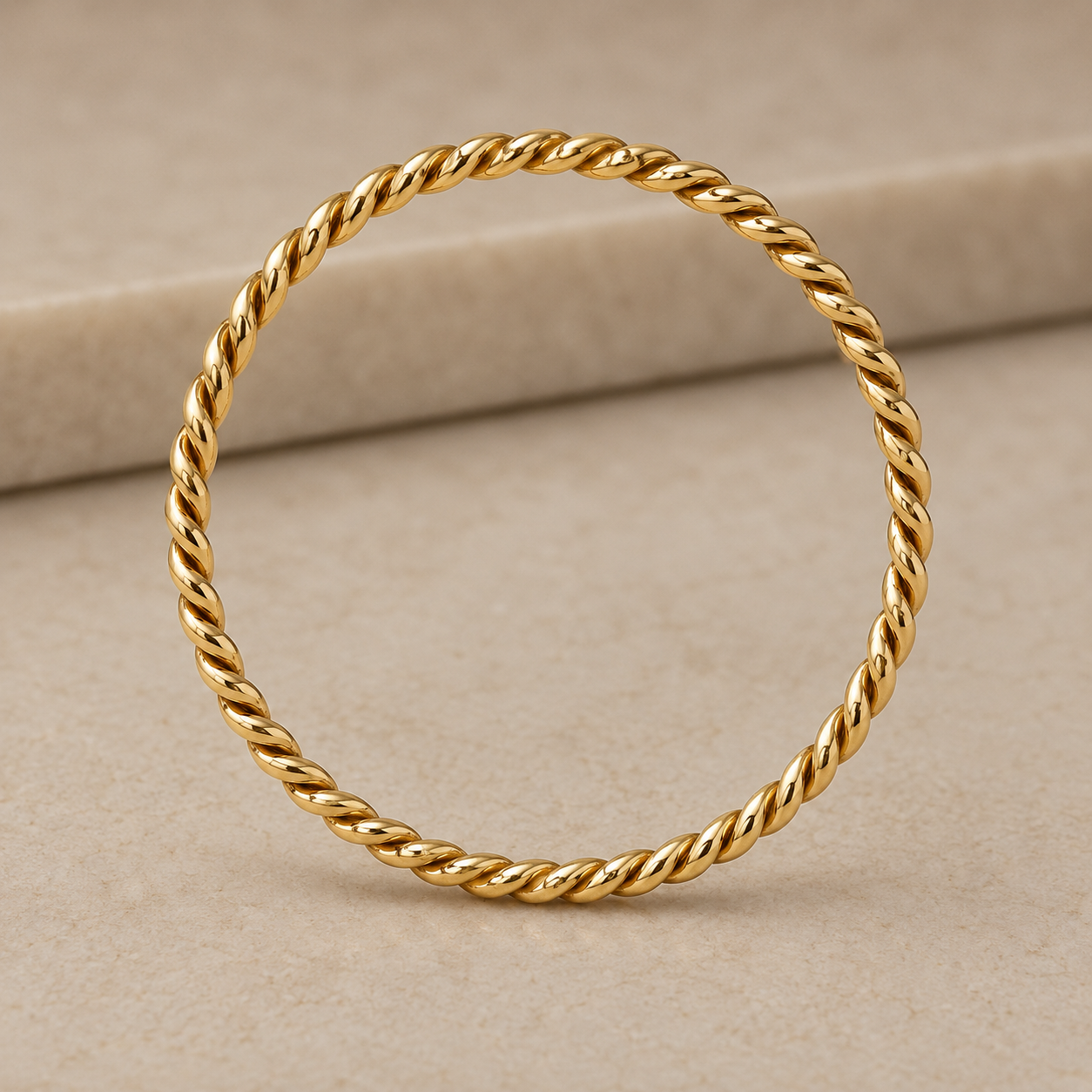 14K Yellow Gold Filled Mini Twisted Rope Ring | Dainty Rope Band for Women