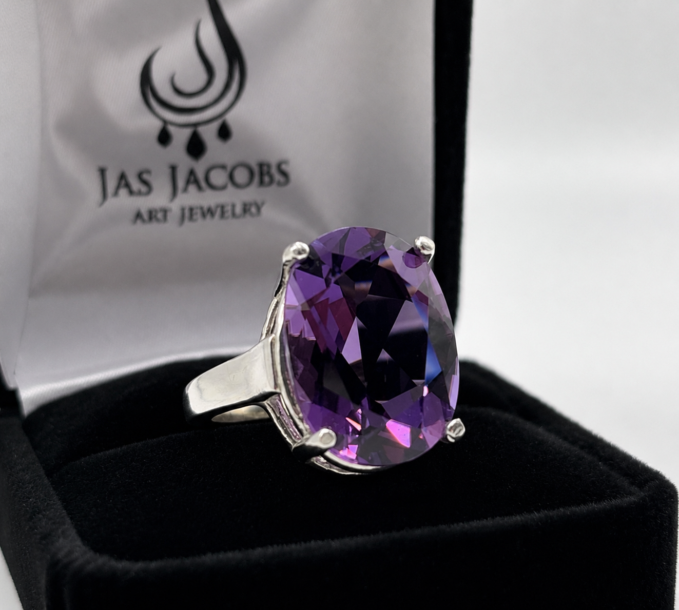 11.5ct Oval Cut Amethyst Statement Ring