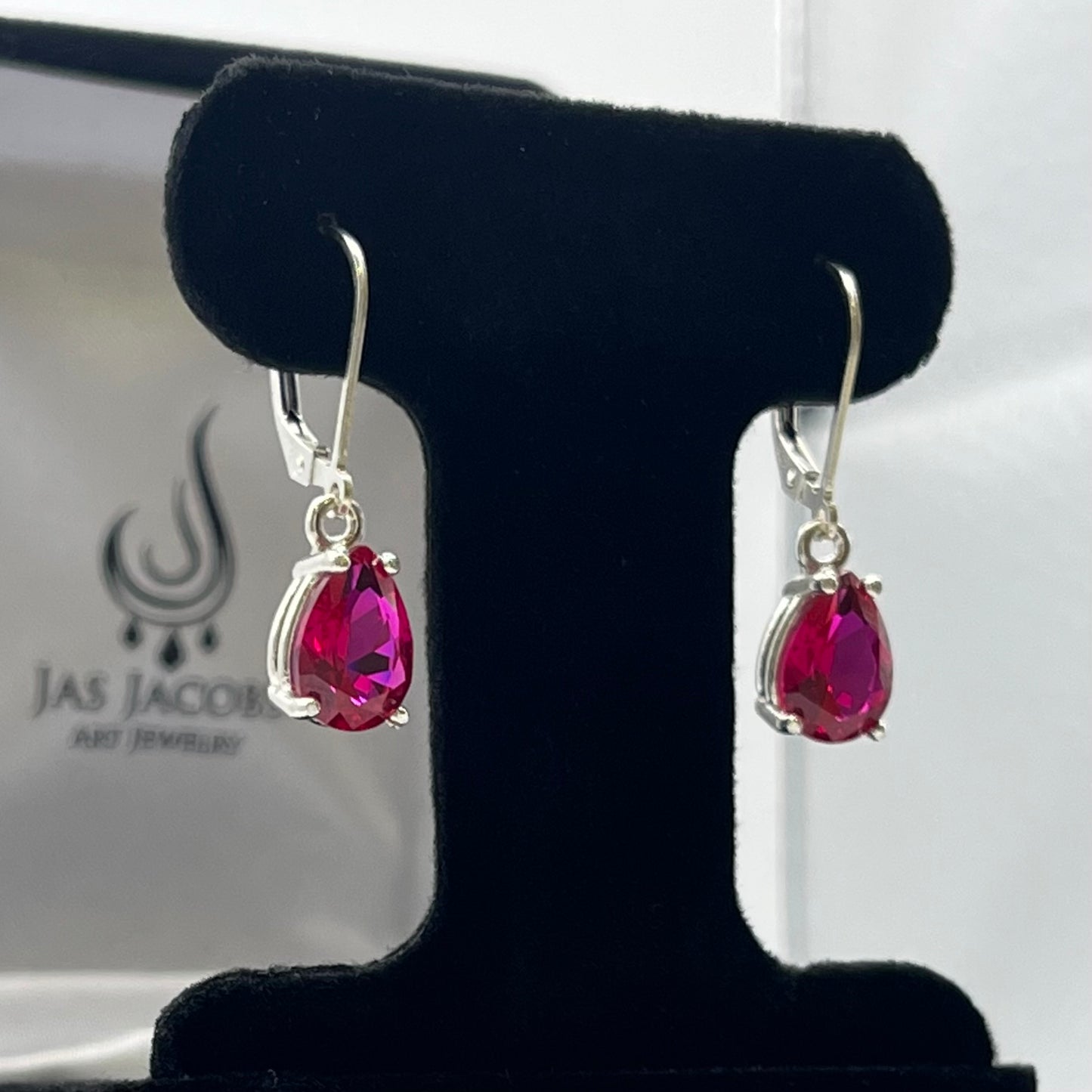 BEAUTIFUL 4ctw Pear Cut London Blue Spinel Earrings December Birthstone Jewelry Gift