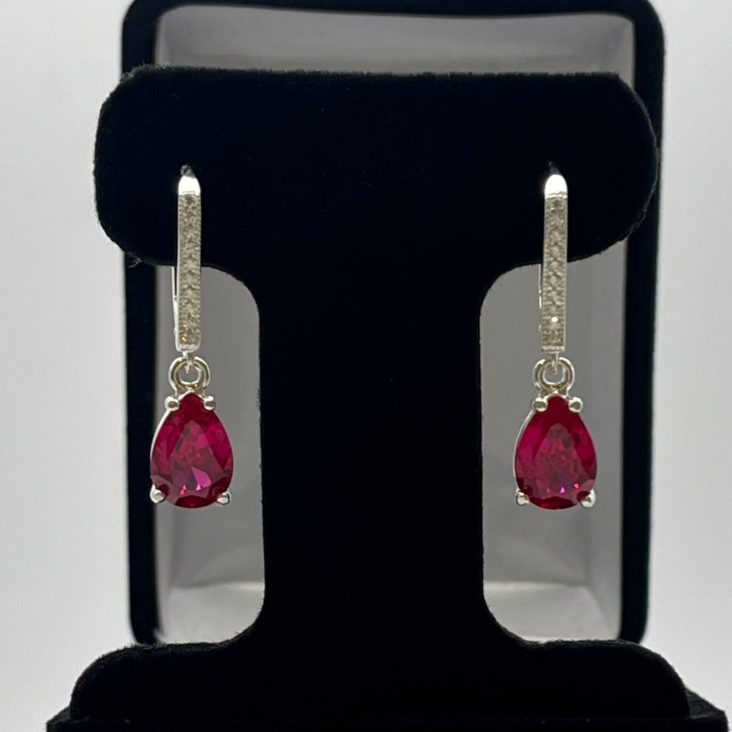 BEAUTIFUL 4ctw Pear Cut London Blue Spinel Earrings December Birthstone Jewelry Gift