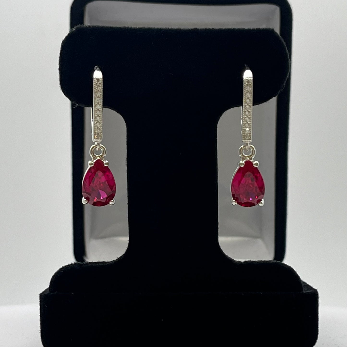 BEAUTIFUL 4ctw Pear Cut London Blue Spinel Earrings December Birthstone Jewelry Gift