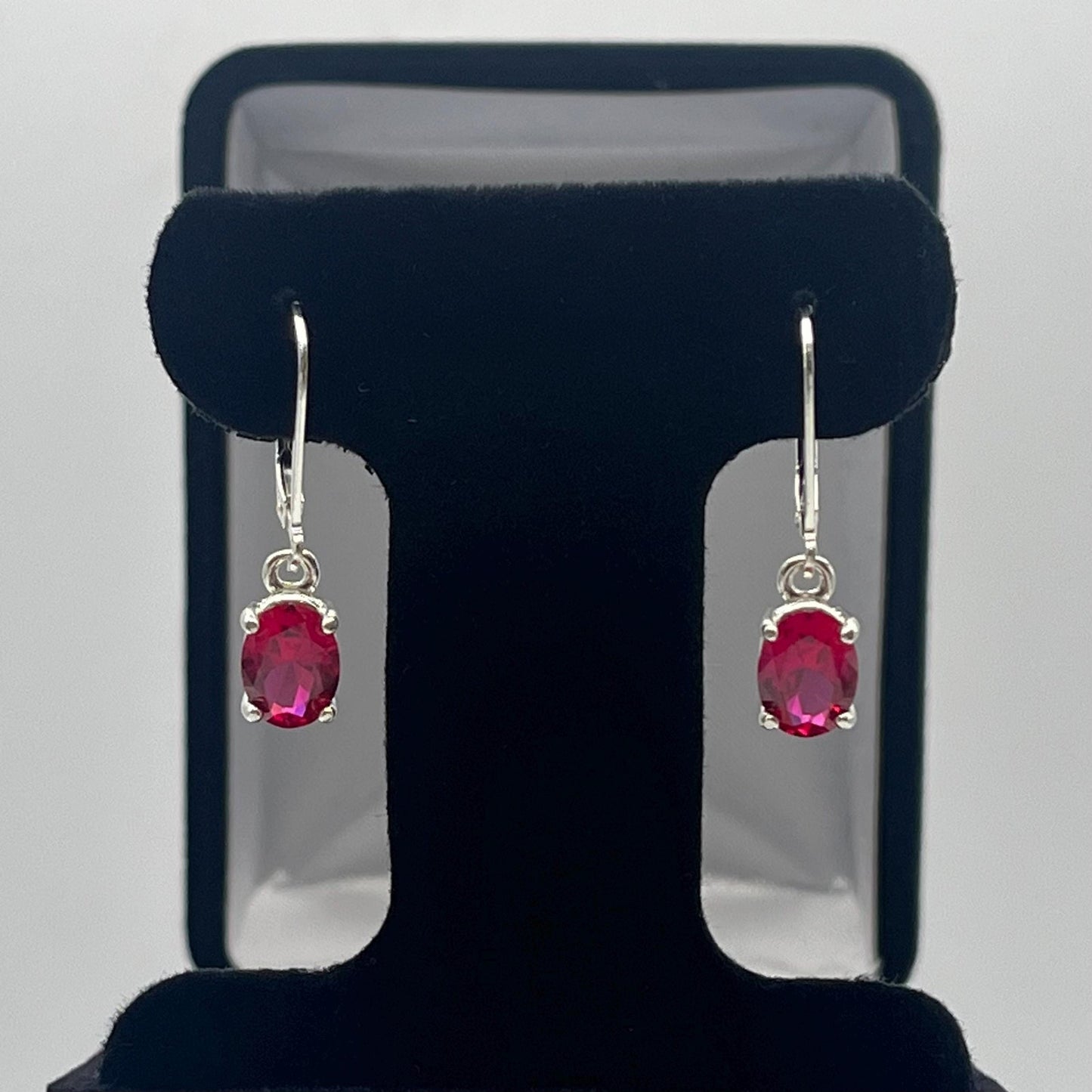 Beautiful 3ctw Oval Cut Ruby Sterling Silver Drop Dangle Earrings Leverback Fine Jewelry Emerald Cut Ruby Earrings Jewelry Trends