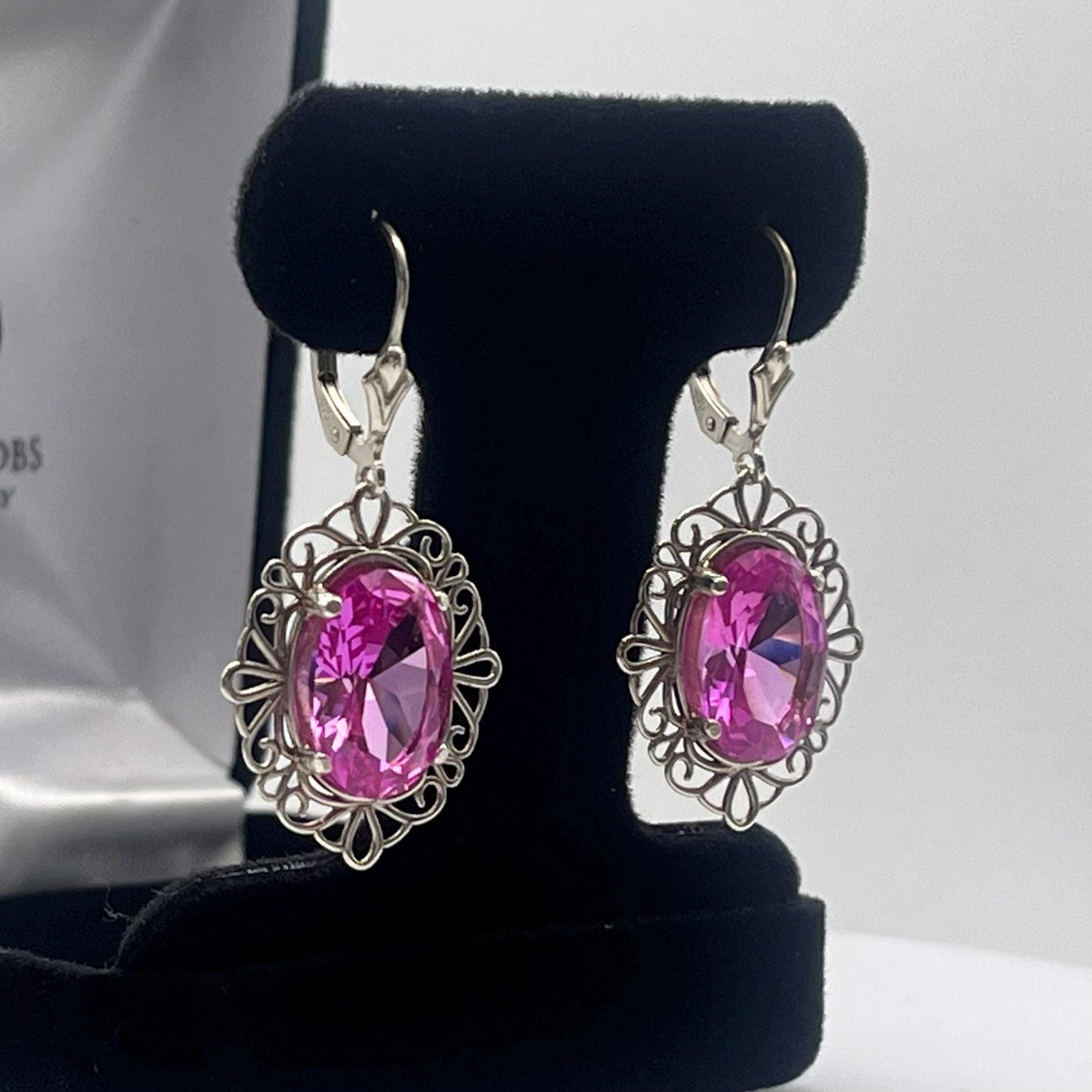 Gorgeous 12ctw Oval Cut Pink Sapphire Earrings