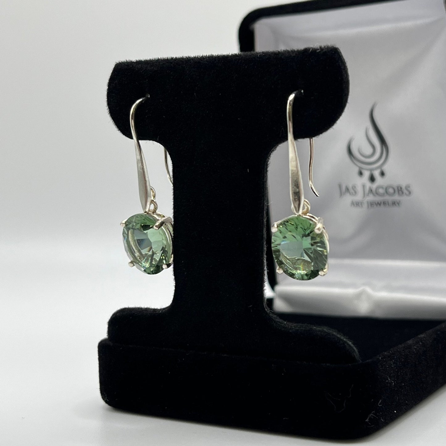 Gorgeous 9ctw Natural Green Quartz Earrings Sterling Silver Oval Cut Green Amethyst Trending Jewelry Gift