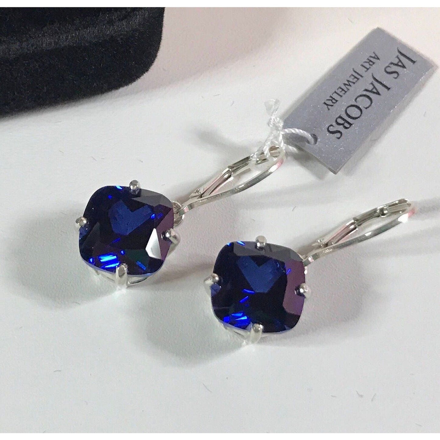 GORGEOUS 10ctw Cushion Cut Sapphire Earrings in Sterling Silver