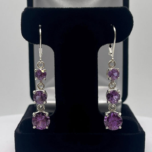Gorgeous 5ctw Alexandrite Earrings in Sterling Silver