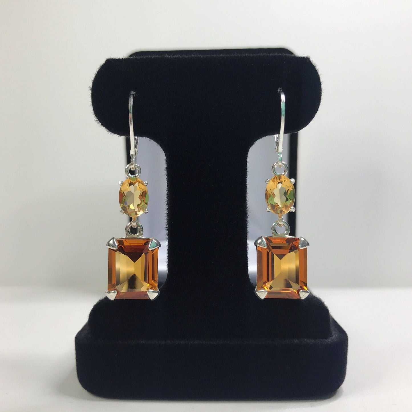 Gorgeous 8ctw Honey Citrine & Golden Citrine Earrings Madeira Citrine